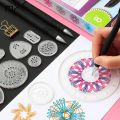 23pcs Transparent Flower Ruler Set Spirograph Drawing Ruler Tools Set - Create Stunning Spiral Drawings with Magic Templates. 