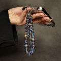 Luxury Sparkling Diamond Crystal Bead Wrist Strap Portable Chain Short Hanging Phone Charm Clip For Universal Use On Phone Cases. 