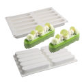 Meibum 10 Cavity Long Strip Silicone Cake Mold Mousse Mould Plastic Cutting Dies and Pastry Trays Dessert Baking Tools Bakeware. 