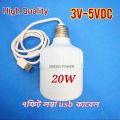 USB Light 5V 20Watt Power Bank Led Bulb 6fit long usb cable including.