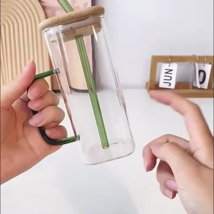 Modern Essential Borosilicate Glass Mug with Spill-Proof Handle for Hot & Cold Drinks - 1 Piece