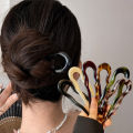 U-Shaped Hair Fork Fashion Tortoiseshell Acetate Acrylic Hairpin Geometric Headwear Hair Sticks Women Girls Hair Accessories. 
