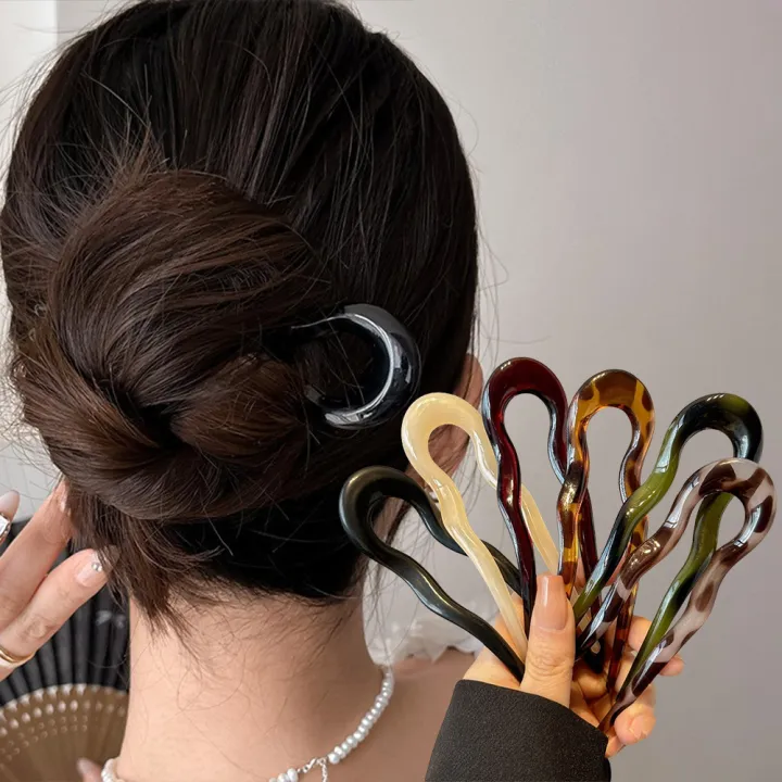 U-Shaped%20Hair%20Fork%20Fashion%20Tortoiseshell%20Acetate%20Acrylic%20Hairpin%20Geometric%20Headwear%20Hair%20Sticks%20Women%20Girls%20Hair%20Accessories%20-%20Image%202