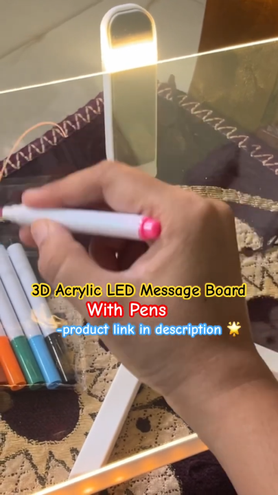 Writing Lamp DIY LED Lamp, Acrylic Writing Pad, Message Board Lamp, Rewritable LED ...