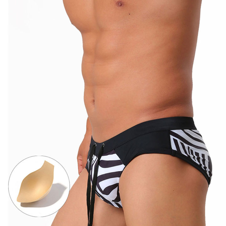 UXH%20Men's%20Swim%20Briefs%20beach%20pants%20Surfing%20bathing%20%20Surfboard%20Black%20strips%20Swimwear%20Pad%20Removed%20Push-up%20Swimming%20swimsuits%20-%20Image%207
