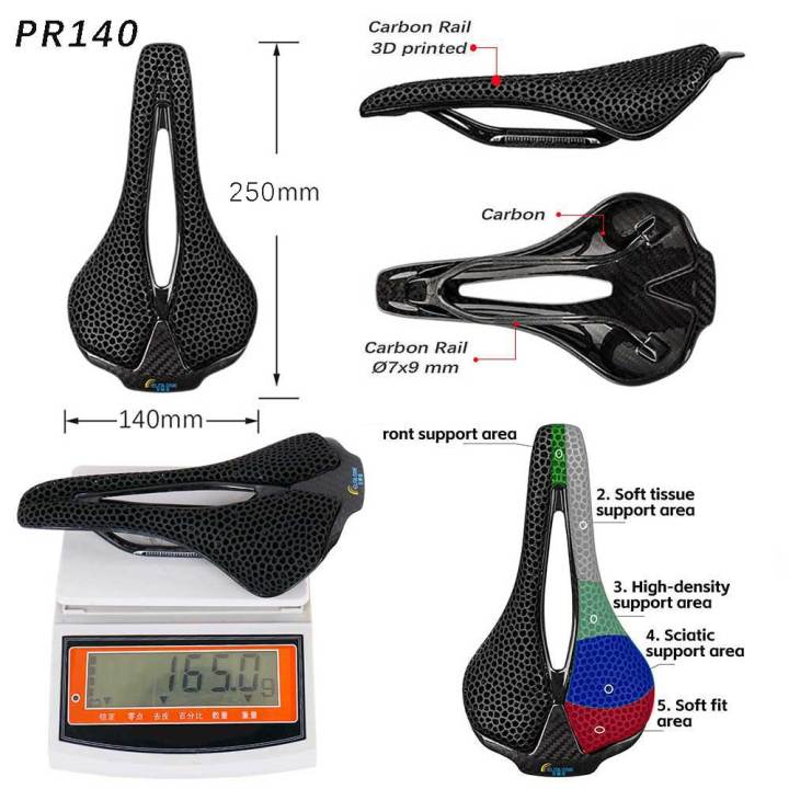 Elitaone%203D%20Printed%20Carbon%20Saddle%20245x145mm%20Ultralight%20160g%20Cycling%20Seat%20Triathlon%20Road%20MTB%20Mountain%20Gravel%20Bike%20Accessories%20-%20Image%205