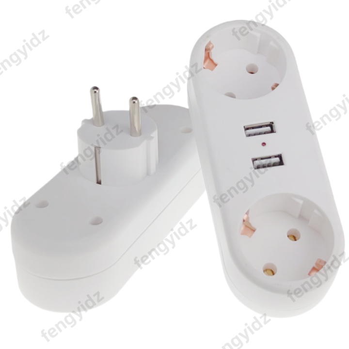 1 to 2 USB Socket Converter 2 USB German DE Standard Russia Plug Power ...