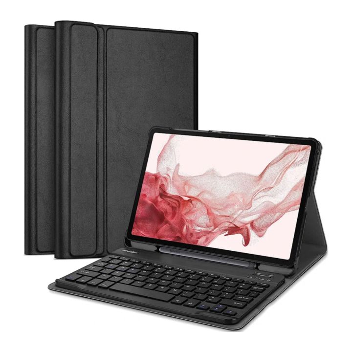 Keyboard Case for Samsung Galaxy Tab S7 11-inch (2020) – Slim & Lightweight Protective Cover – Magnetic Wireless Keyboard – Adjustable Stand & S-Pen Holder – Compatible with SM-T870/T875/T878 – Black