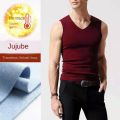 Mens Underwear 37° Heating Fiber Plus Velvet Seamless Vest Men's Winter Slim Warm Bottoming Shirt Men's Speed Thermal Underwear. 