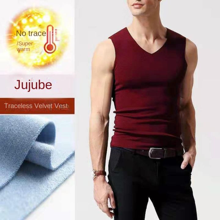 Mens%20Underwear%2037%C2%B0%20Heating%20Fiber%20Plus%20Velvet%20Seamless%20Vest%20Men's%20Winter%20Slim%20Warm%20Bottoming%20Shirt%20Men's%20Speed%20Thermal%20Underwear%20-%20Image%204