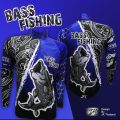 JK Thailand fishing shirts blue bass fish pattern UV protection 80-90% colors do not fall, dry quickly. 