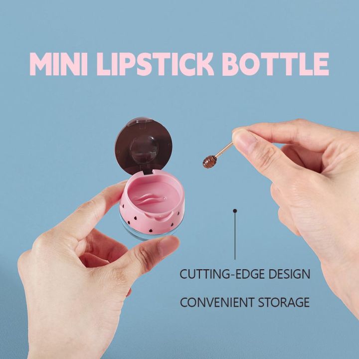 3pcs%206g%20Pink/Yellow%20Empty%20Plastic%20Lip%20Mask%20Jars%20Small%20Spoon%20With%20Honey%20Lip%20Balm%20Cans%20Bead%20Containers%20Lipstick%20Makeup%20Containers%20-%20Image%202