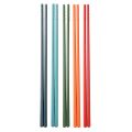 5 Pairs of Fiberglass Chopsticks Set 9.5 in Reusable Chinese Style Chopsticks Non-slip Easy To Use Bright Colors Dishwasher Safe. 