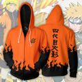 Orange Naruto Hokage  Hoodie Unisex. 