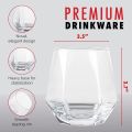 Set Of 6 - Diamond Shape Water Glass Beautiful Design - Anti Rocking Glass - Coffe glass. 