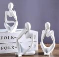 Set of 3 Thinker Statue, Abstract Thinker Statue, Modern Abstract Thinker Figurine Set for Home Office Decor Mini Sculptures for Living Room, Bookshelf, Desktop Decoration, Thinker Ornament. 