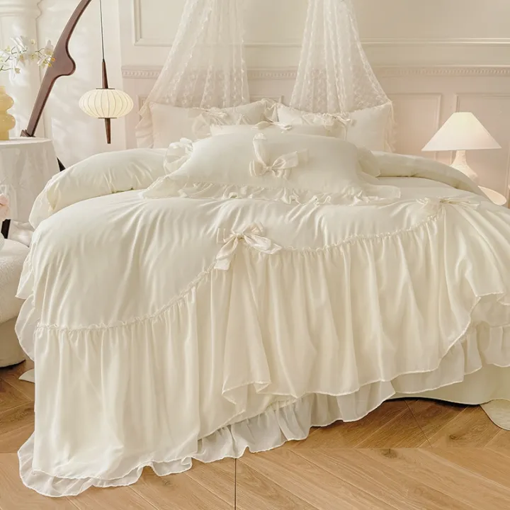 3pcs%20White%20Bedding%20set%20ruffles%20Duvet%20Cover%20Set%20(1*Duvet%20Cover%20+%202*Pillowcase,%20Without%20Core)for%20bedroom%20guest%20room%20-%20Image%206