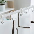 1pc Checked Waterproof Shower Curtain with Metal Grommets & Plastic Hooks, Semi-ransparent Plastic Bath Curtain for Bathroom. 