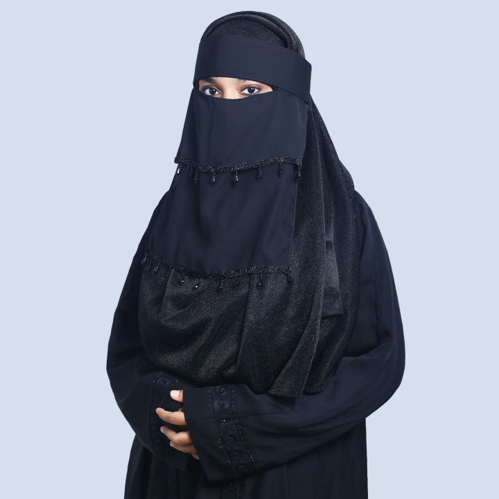 Stylish%20Double%20Layer%20Niqab%20with%20Sequins%20&%20Beads%20%7C%20Adjustable%20Elastic%20%7C%20Trendy,%20Comfortable,%20Easy-to-Wear%20Design%20for%20Women%20-%20Image%204