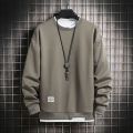 Mens Casual Sweatshirts Hoodie Men Fake Two Pieces Multi Color O-Neck Fashion Harajuku Style Male Sweatshirt 2023 New. 