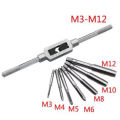 Adjustable Wrench with T Handle, Milling Tap, High Speed Steel Taps, Metric Screwdriver, Threaded Drill Stand, Hand Tool Set. 