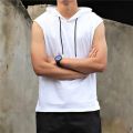 New Men’s Cotton Soft Sleeveless Workout Hoodie. 
