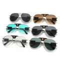 Classic Aviation Sunglasses Women Brand Designer Cattle Head Decoration Brand Designer Pilot Sun Glasses UV400. 