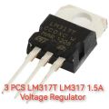 3 PCS LM317T LM317 1.5A Voltage Adjustable Linear Regulator IC TO-220:. 