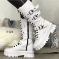 Women's Autumn Uk Style Boots Mid-high Heels Punk Attitude Independent Standing Long Tube Knight Boots  Upper. 