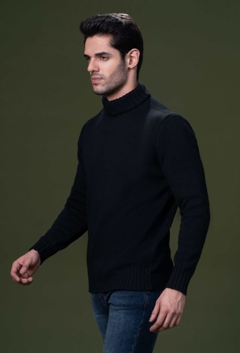 black high neck sweater