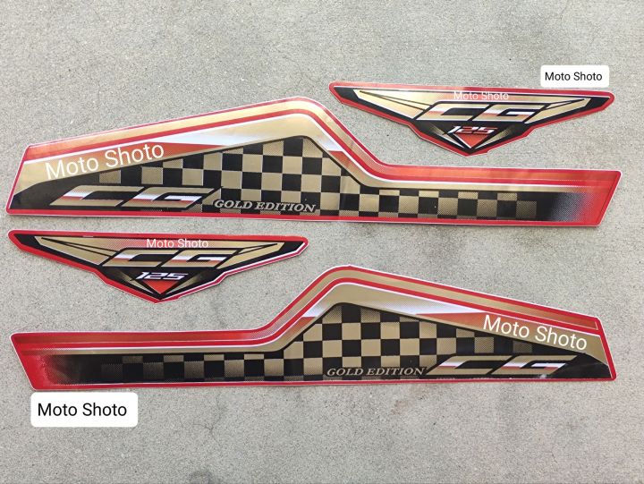 2024 Model Tanki Tapa Stickers Honda CG-125 Special Edition (Complete Set) -Red