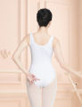 Women Vest Ballet Leotards Black Gymnastic Leotards Round Neck Dance Bodysuit High Elastic Ballerina Outfit for Adult. 