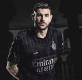 Ac milan new away kit jersey half sleeves 2024.