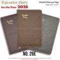 Standard Executive Diary for year 2026 Size (8.5" x 5.5") with double date per page. 