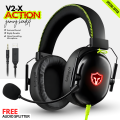 【High-Quality】 Gaming Headset with Noise-Canceling Mic - Gaming Headphones with Breathable Foam Earpads, Stereo Sound Bass & RGB Lighting - Compatible with Pubg Mobile, PC, Laptop, Computer, Xbox, PS4, PS5, Nintendo Switch - By FunBug. 