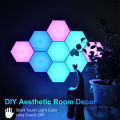 Hexagon Wall Light Wall Mounted Remote Control Touch Sensitive DIY Geometric Modular Assembled USB Power RGB led Colorful Light. 