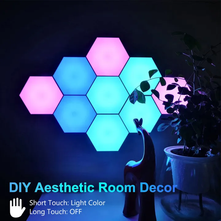 Hexagon%20Wall%20Light%20Wall%20Mounted%20Remote%20Control%20Touch%20Sensitive%20DIY%20Geometric%20Modular%20Assembled%20USB%20Power%20RGB%20led%20Colorful%20Light%20-%20Image%202