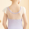 Girls Black Ballet Leotard Ruffle Sleeve Dance Bodysuit Cotton Gymnastic Leotards Soft Mesh Splicing Ballerina Outfits.