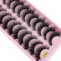 False Eyelashes Cat-Eye Fluffy Faux Mink Lashes 8D Wispy Lashes 10 Pairs Pack Dramatic Long Thick Volume Eyelashes.