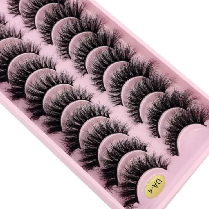 False%20Eyelashes%20Cat-Eye%20Fluffy%20Faux%20Mink%20Lashes%208D%20Wispy%20Lashes%2010%20Pairs%20Pack%20Dramatic%20Long%20Thick%20Volume%20Eyelashes%20-%20Image%206