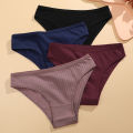 FINETOO 6PCS/SET Women's Cotton Panties Sexy Soft Striped Underpants Solid Color Briefs Female Comfortable Stretch Lingerie M-XL. 