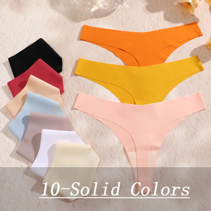 5PCS%20Seamless%20Thongs%20for%20Women%20V%20Waist%20G-String%20Panties%20Ice%20Silk%20Breathable%20Dopamine%20Color%20Underwear%20Ultra%20Thin%20Lingerie%20XS-XL%20-%20Image%204