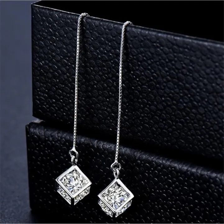 Elegant%20Fashion%20925%20Sterling%20Silver%20Cube%20Love%20Window%20Zirconia%20Sugar%20Drop%20Earrings%20Box%20Chain%20Long%20Tassel%20Earrings%20S-E238%20-%20Image%202