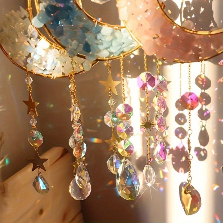 1/4pcs%20Moon%20Shaped%20Crystal%20Sun%20Catcher,%20Car%20Pendant,%20Magic%20Rainbow%20Hanging%20Wall%20Decoration,%20Fantasy%20Crystal%20Pendant,%20Rainbow%20-%20Image%204