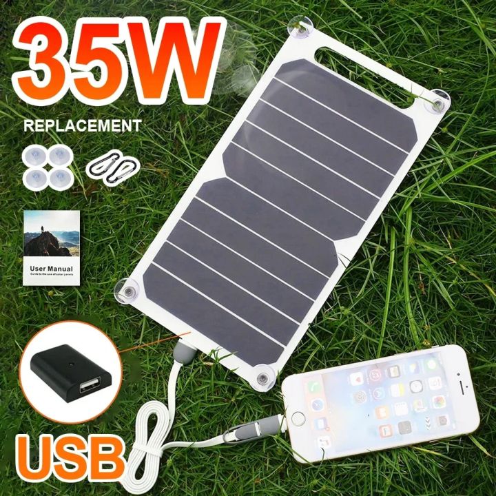5V 35W Sunpower Portable Solar Panel With USB Safe Stabilize Charger For Phone Power Bank Outdoor Camping Home RV Use
