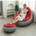 Inflatable Lounge Chair for Adults, Folding Portable Lazy Sofa with Foot Stool ,Air Couch Sofa for Livingroom and Bedroom. 