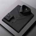 Men's Casual and Fashionable Long Sleeved Solid Color Shirt Non Ironing and Wrinkle Resistant Business Top.