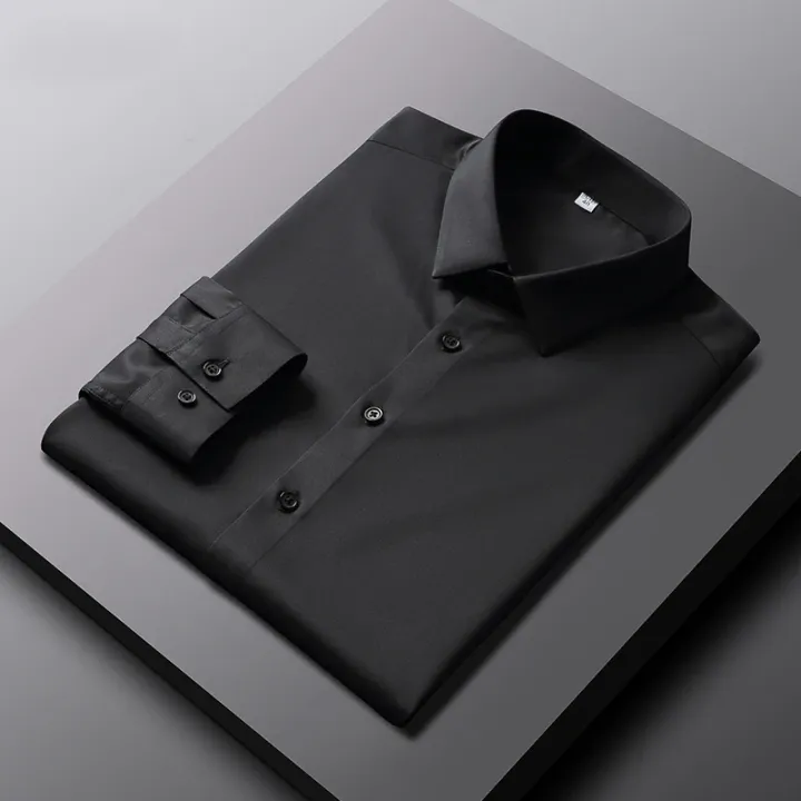 Men's%20Casual%20and%20Fashionable%20Long%20Sleeved%20Solid%20Color%20Shirt%20Non%20Ironing%20and%20Wrinkle%20Resistant%20Business%20Top%20-%20Image%205
