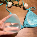 Invisible Bikini Self-Adhesive Thickened Inserts Waterproof Bra Cute Strapless Triangle Silicone Breast Pads Lift Push-Up. 