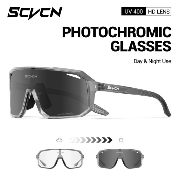SCVCN Photochromic Sports Sunglasses Men Women Outdoor Travel Driving Glasses Fishing Hiking Camping Bike Cycling Eyewear